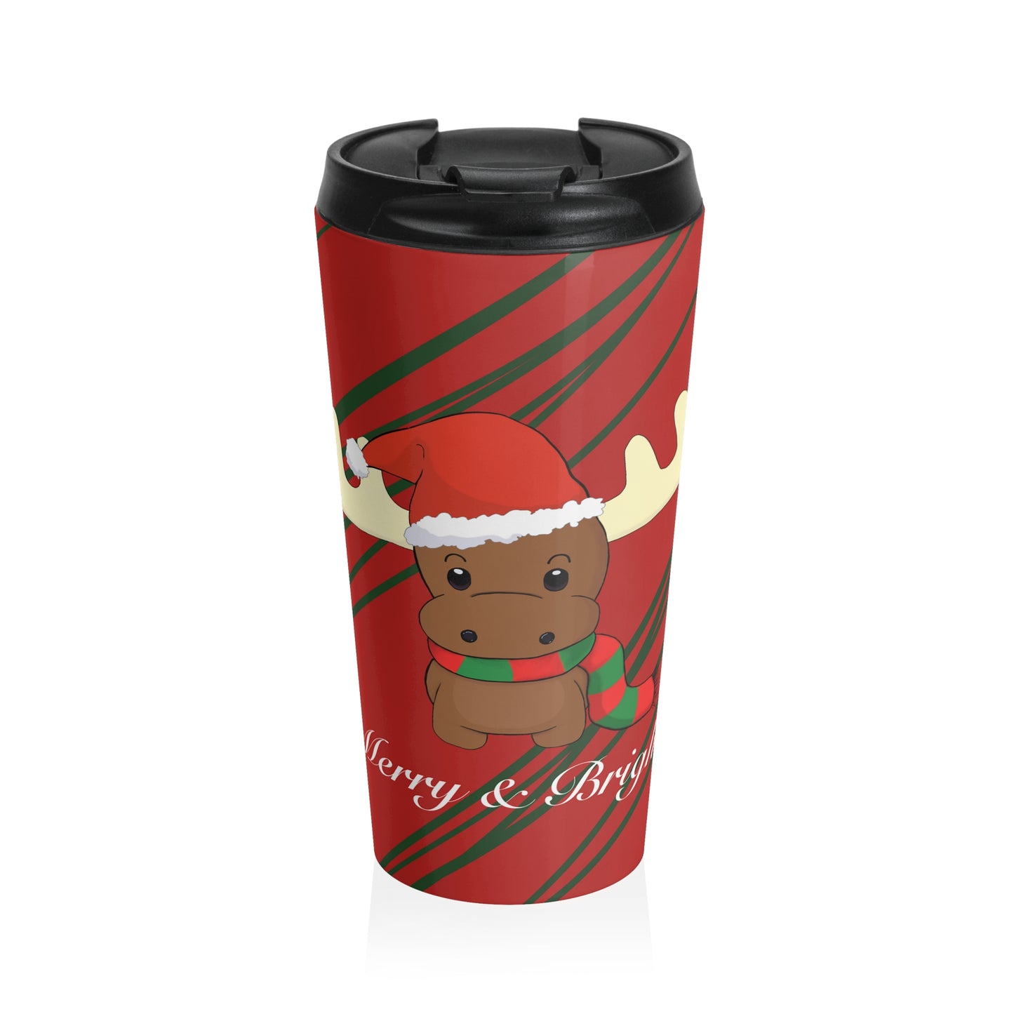 “Merry & Bright” Stainless Steel Travel Mug