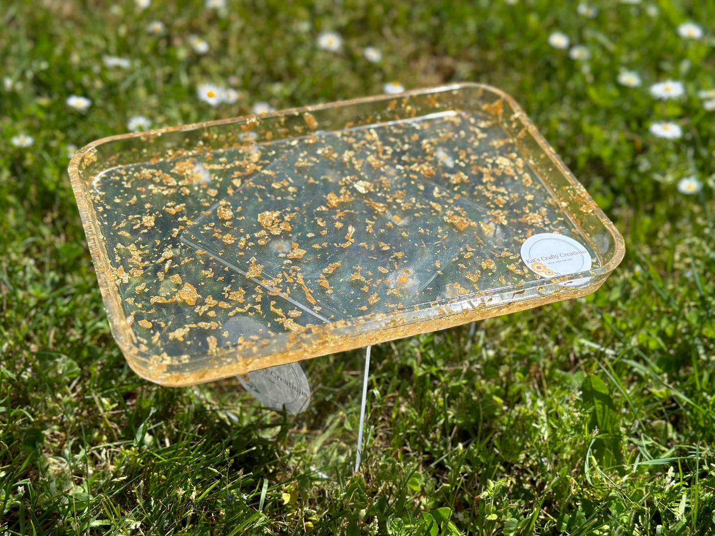 Large Clear/Gold Tray