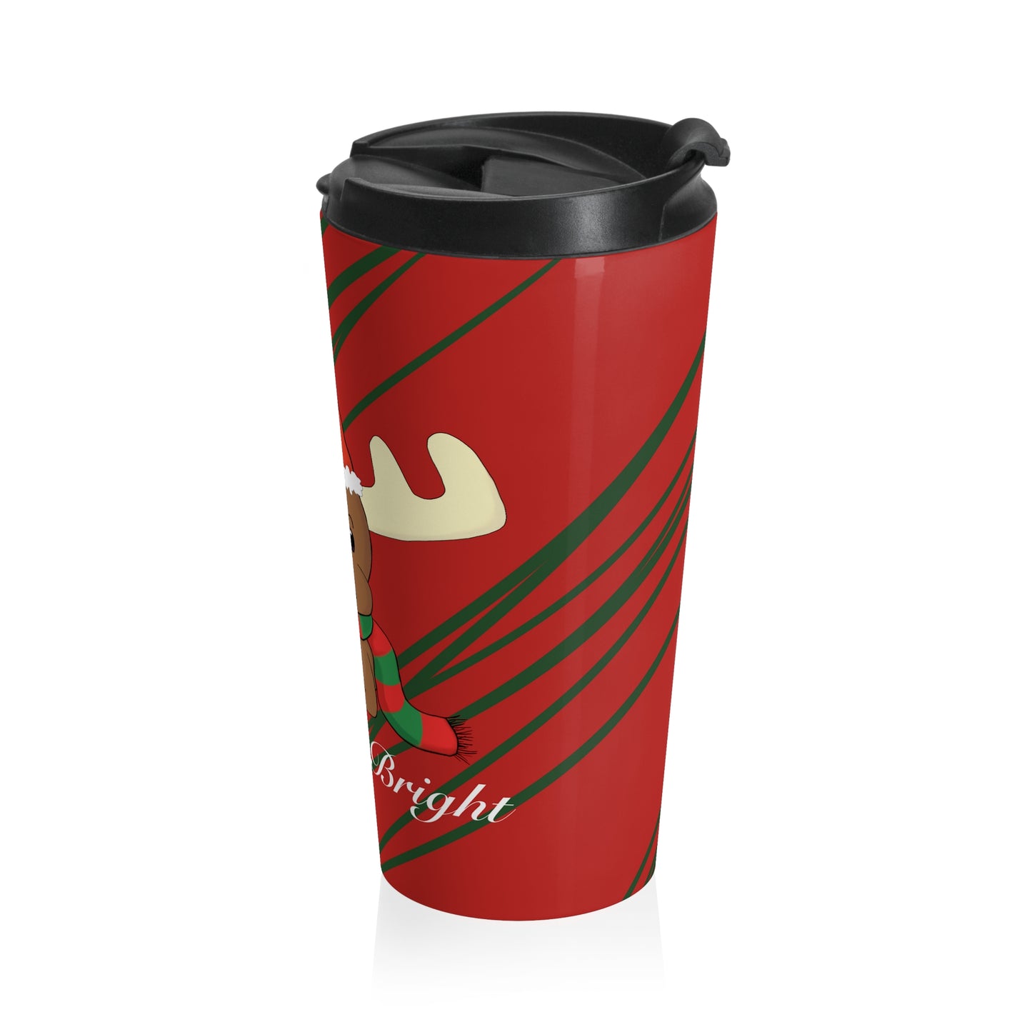 “Merry & Bright” Stainless Steel Travel Mug