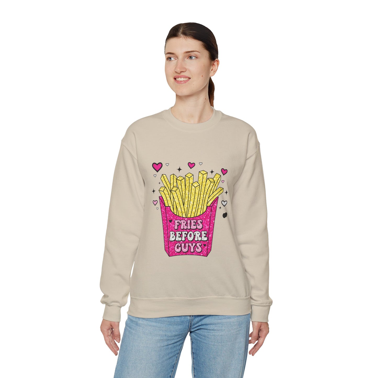 "Fries Before Guys" Crewneck Sweatshirt