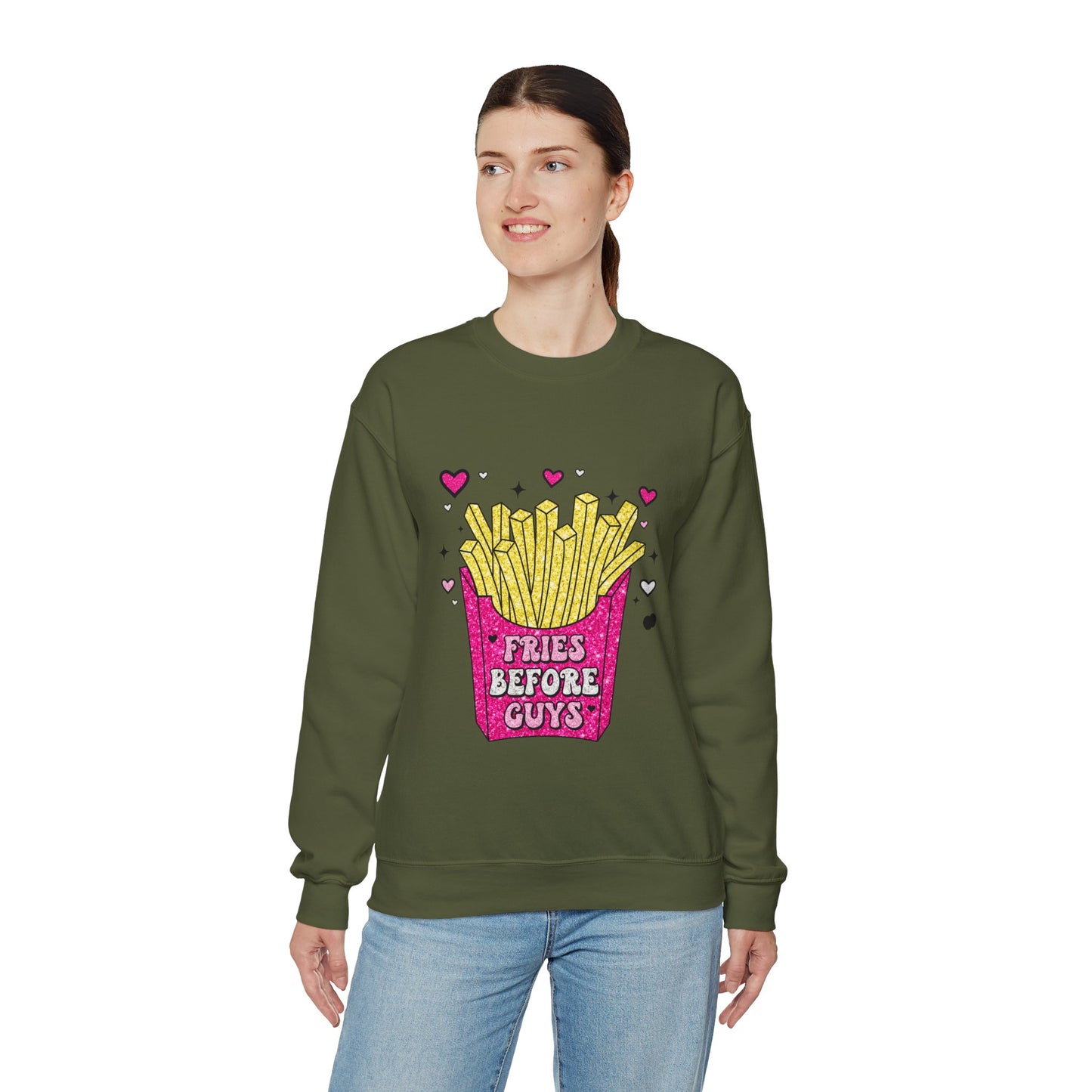 "Fries Before Guys" Crewneck Sweatshirt