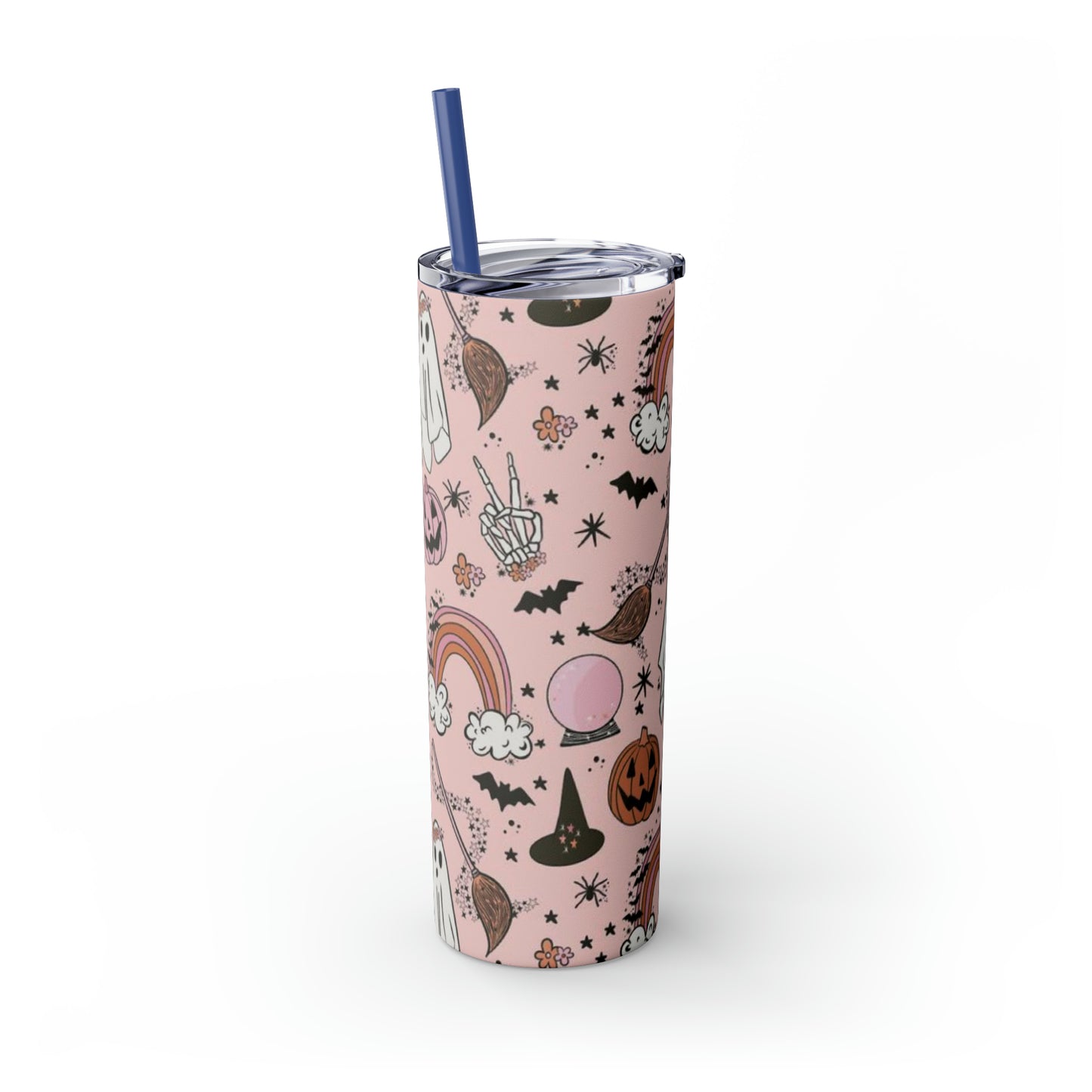 Cute Halloween Skinny Tumbler with Straw, 20oz