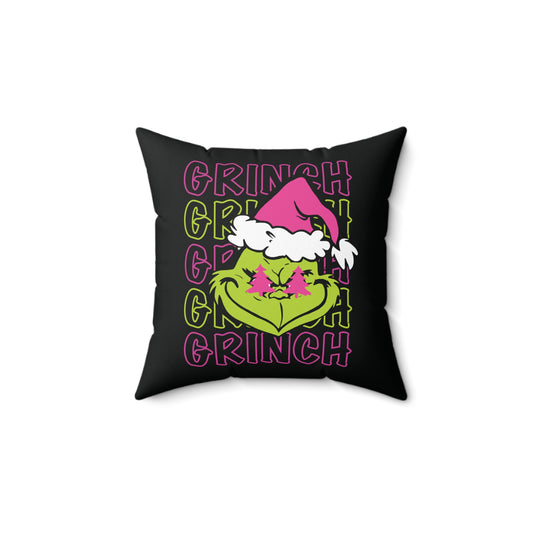 Grinch Square Pillow