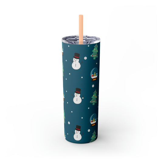 ‘Snow Days’ Skinny Tumbler with Straw, 20oz