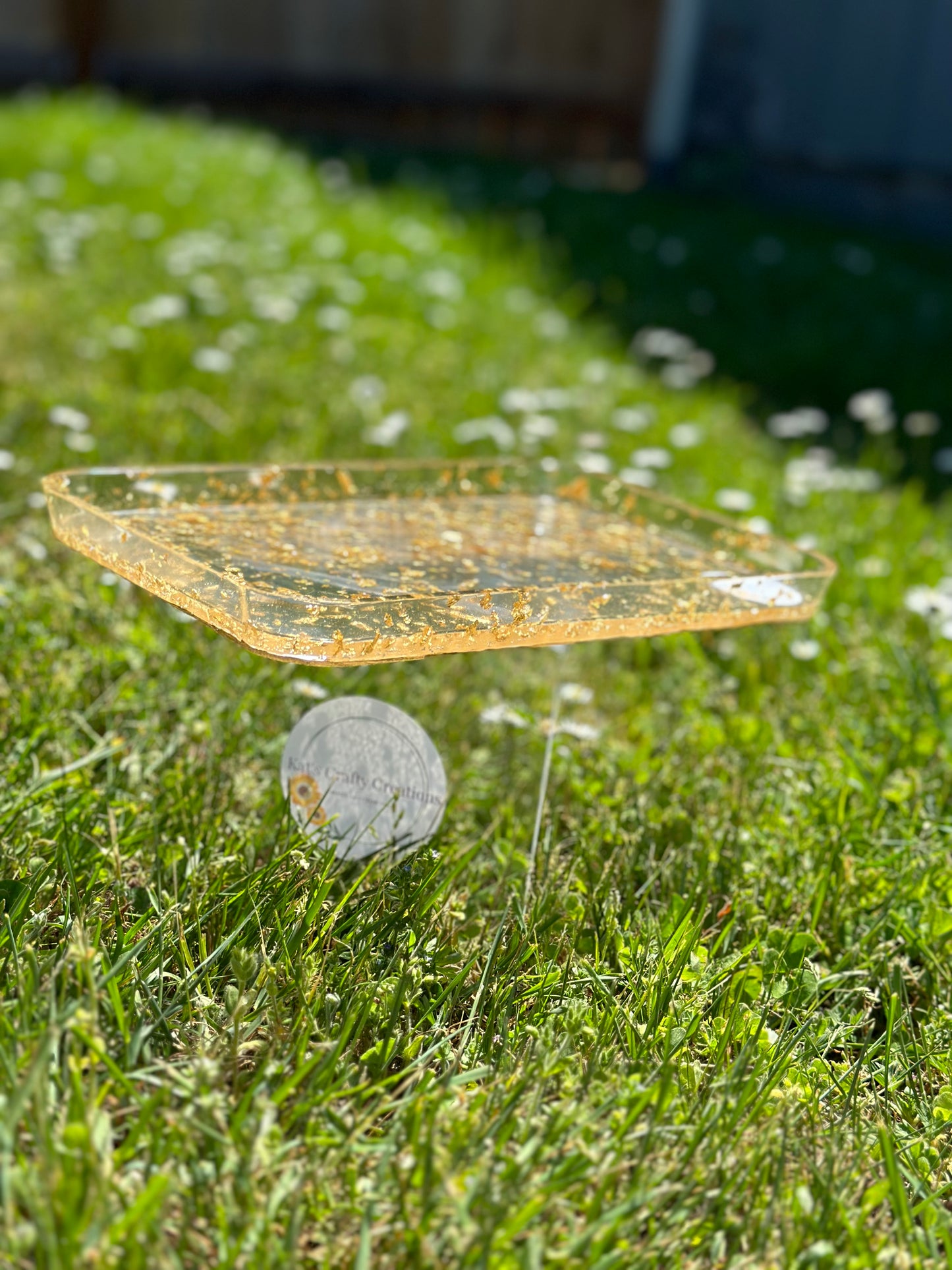 Large Clear/Gold Tray