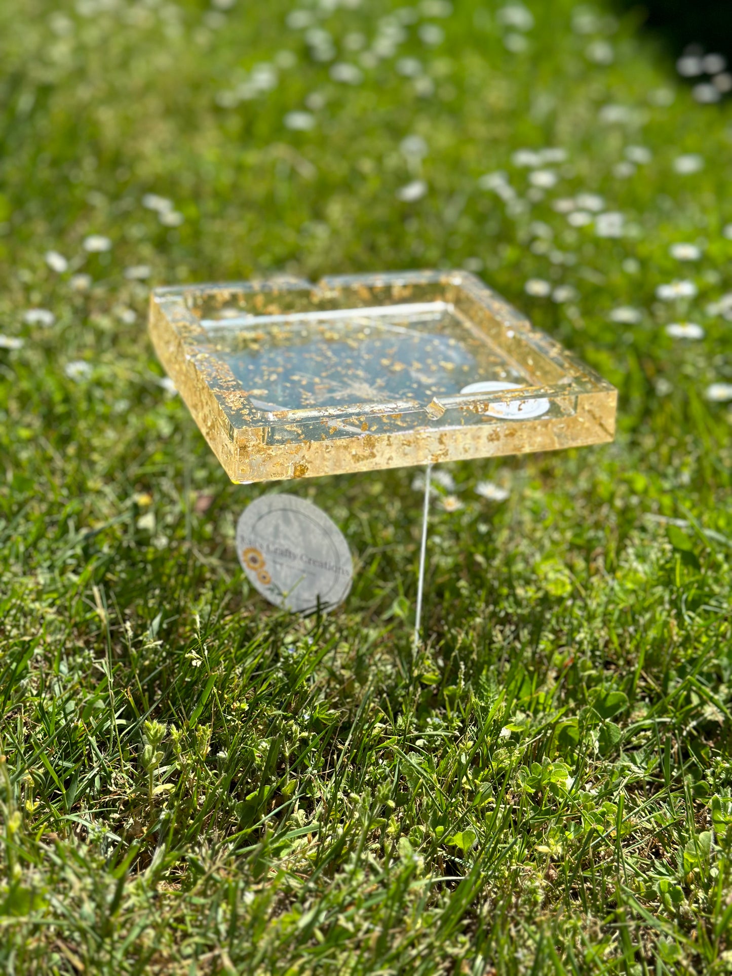 Large Clear/Gold Ashtray