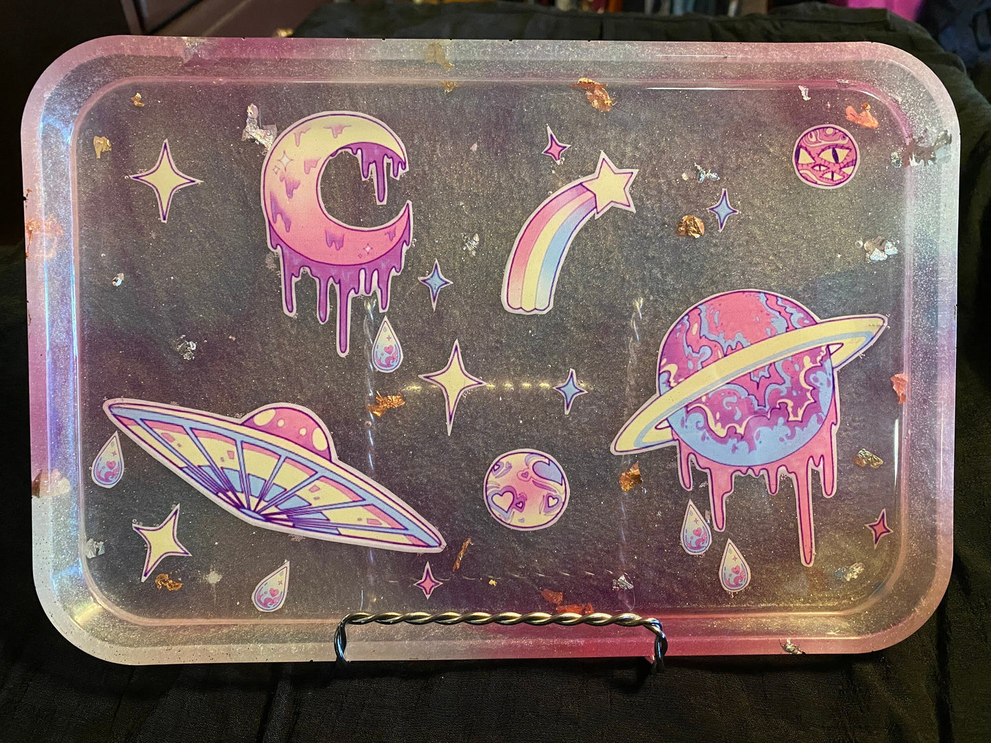 Trippy Space Rolling Tray