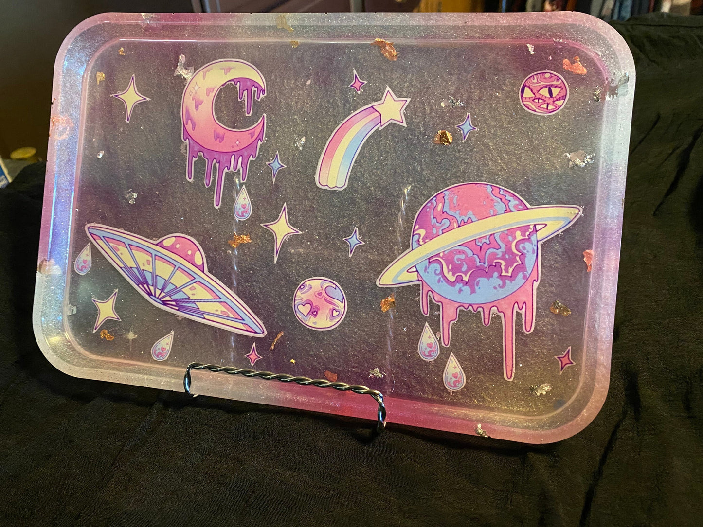 Trippy Space Rolling Tray