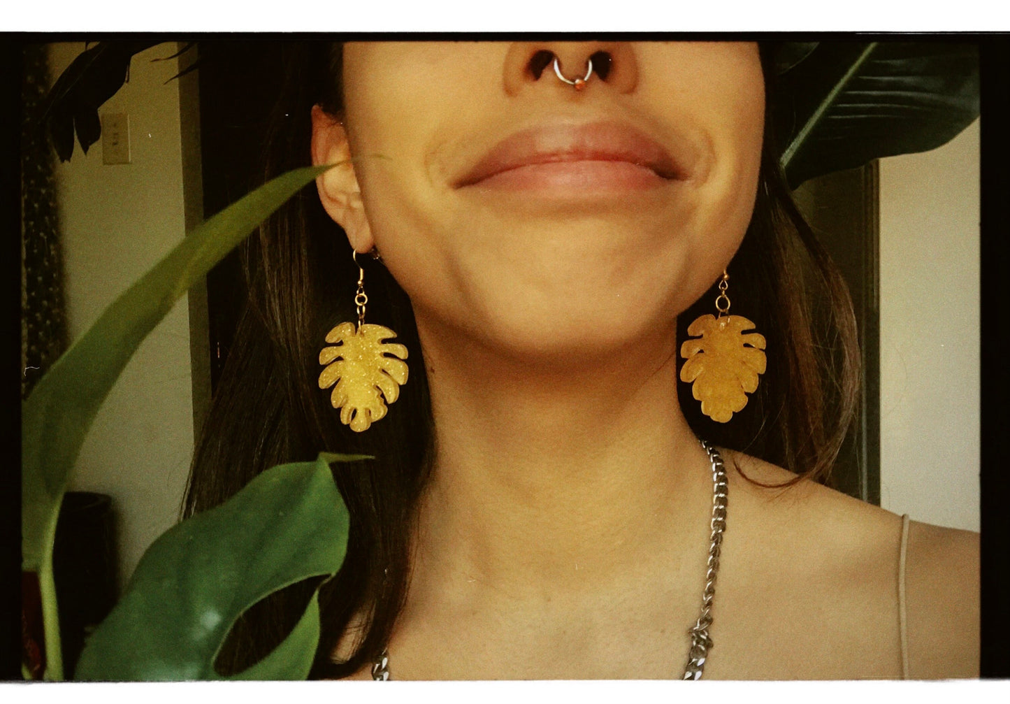 Monstera Earrings